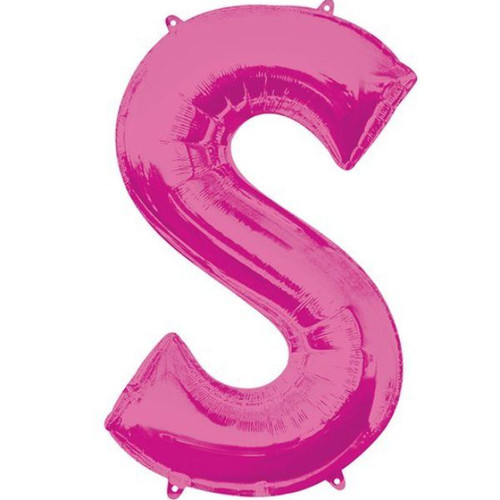 40in Pink Letter S Jumbo Foil Balloon