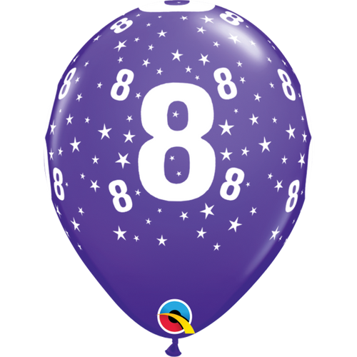 8 Purple Violet Stars A Round Balloon 11in