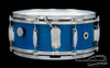 1960s Gretsch 'Name Band' Model 4157 Snare Drum Blue Sparkle Round Badge 5.5 x 14