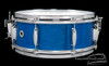 1960s Gretsch 'Name Band' Model 4157 Snare Drum Blue Sparkle Round Badge 5.5 x 14