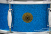 1960s Gretsch 'Name Band' Model 4157 Snare Drum Blue Sparkle Round Badge 5.5 x 14