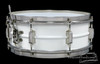 1930s Leedy White Elite Model Vintage Brass Snare Drum : 5 x 14