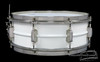 1930s Leedy White Elite Model Vintage Brass Snare Drum : 5 x 14