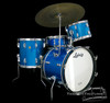 1967 Ludwig Downbeat Outfit Drum Kit : Sparkling Blue Pearl : 20 14 12