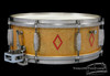 1936 Ludwig 'Super-Ludwig' Dressed Gold / Red Flash Snare Drum  :  5 x 14