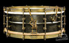 1929-30 Ludwig Standard-Sensitive DeLuxe Black Beauty Floral Engraved Snare Drum : 5 x 14  