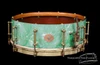 1930s Slingerland Tone Flange Sea Green Pearl Snare  :  5 x 14  
