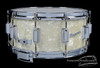 1967 Rogers Dynasonic Snare Drum White Marine Pearl :  6.5 x 14