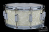 1967 Rogers Dynasonic Snare Drum White Marine Pearl :  6.5 x 14