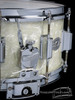 1967 Rogers Dynasonic Snare Drum White Marine Pearl :  6.5 x 14