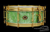 1930s Slingerland 'Fancher' Model Snare Drum Sea Green Pearl : 5 x 14
