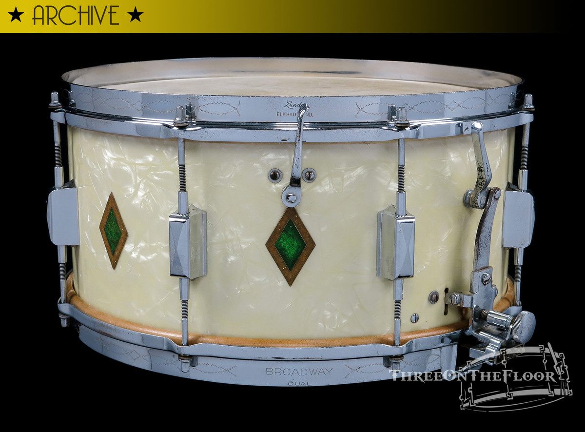 1937 Leedy Broadway Parallel Dual Model Full Dress Snare Drum :  6.5 x 14  