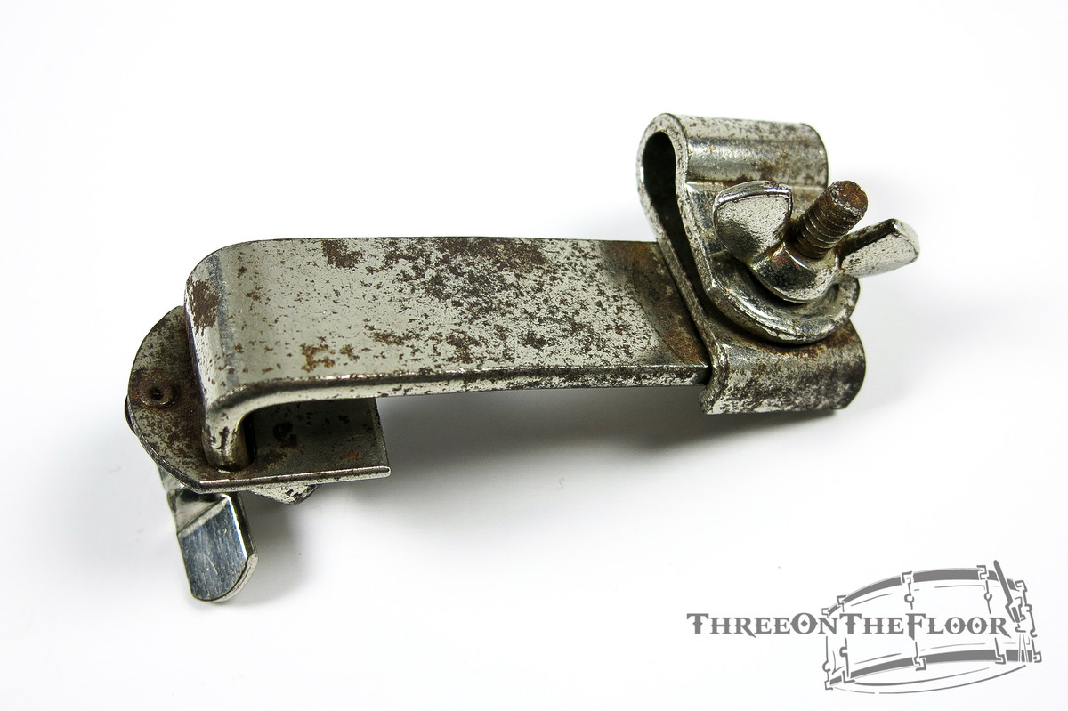 1940s-50s Unmarked Vintage Bass Drum Cymbal Arm Clamp Nickel : Lot005