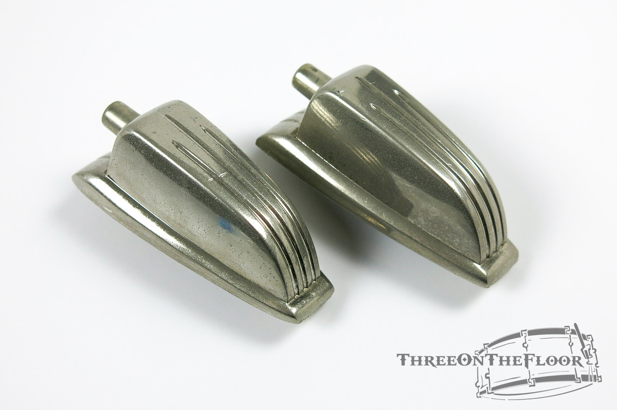 (x2) 1950s Ludwig WFL Bass Floor Tom Drum Lugs Nickel Hardware : Lot038