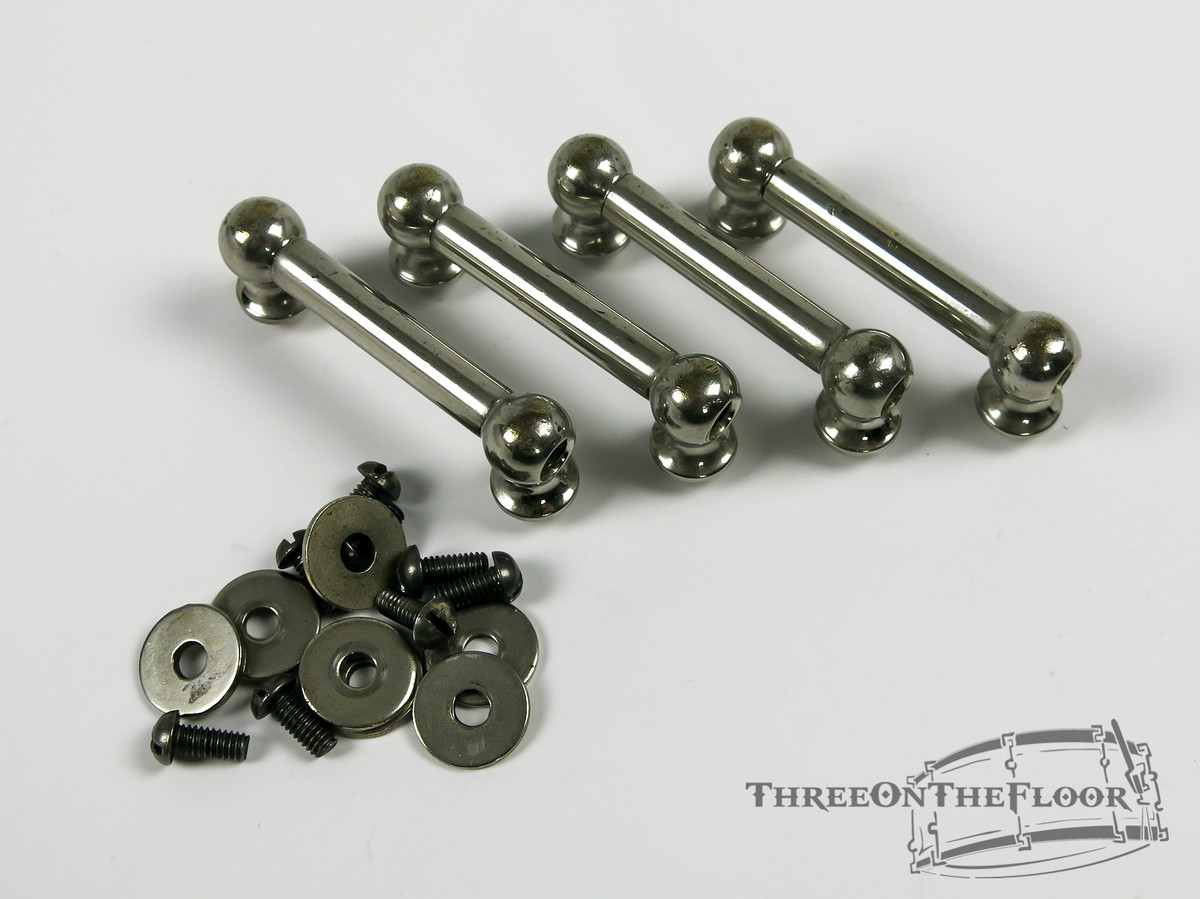 (x4) 1920s 30s Ludwig Snare Drum Tube Lugs Vintage Nickel : Lot142