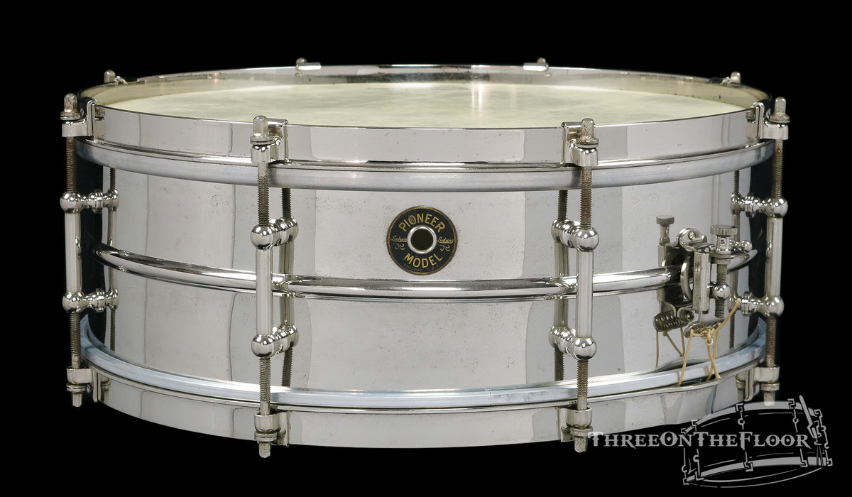 1930s Ludwig Pioneer Model Snare Drum Vintage 8-Lug : 5 x 14