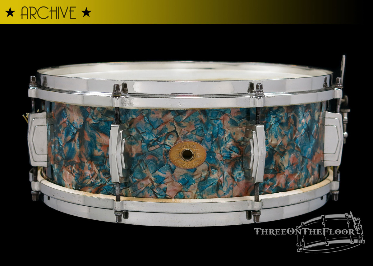 1935 Ludwig 'Standard Model' Peacock Pearl Snare Drum  :  5 x 14