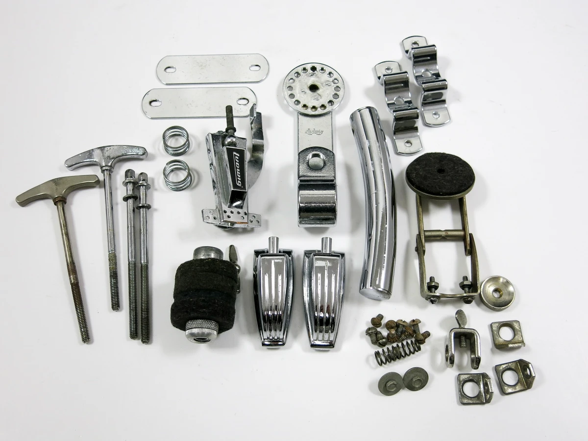 1950s 60s Ludwig Vintage Drum Parts Lot Consolette Rail Muffler : Lot108