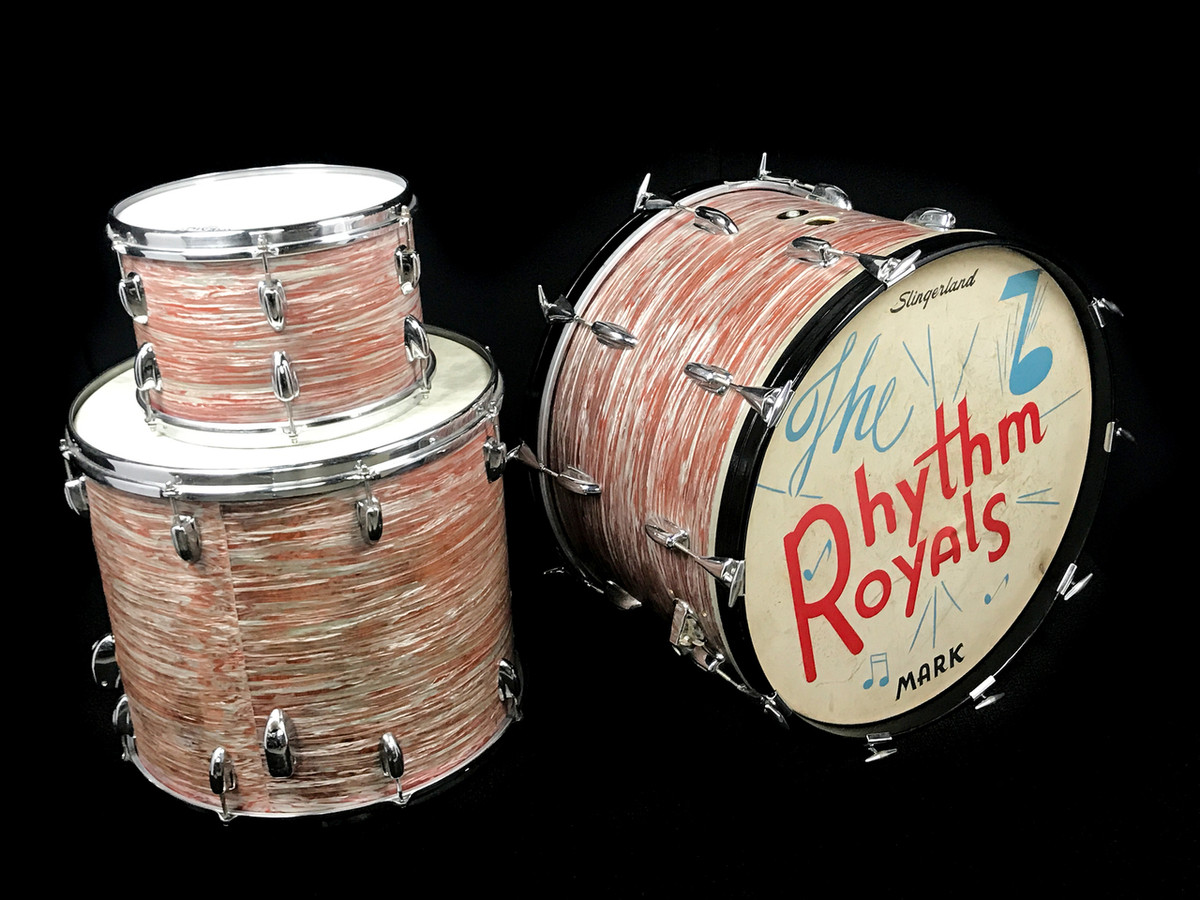 1960s Slingerland Pink Oyster Drum Kit : 22 - 18 - 12 **SOLD**