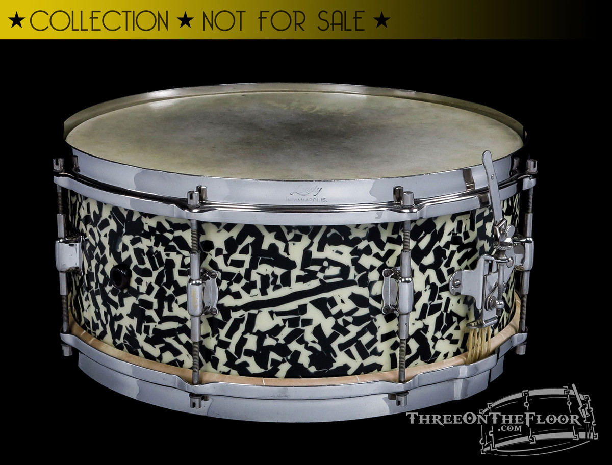 1920s Leedy Black Onyx Professional Model Snare Drum :  6 x 14  