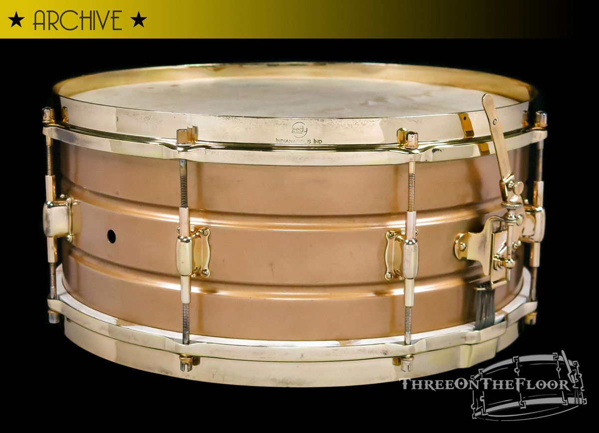 1920s Leedy Colonial Gold "Full Dress" Finish Snare Drum :  6 x 14  