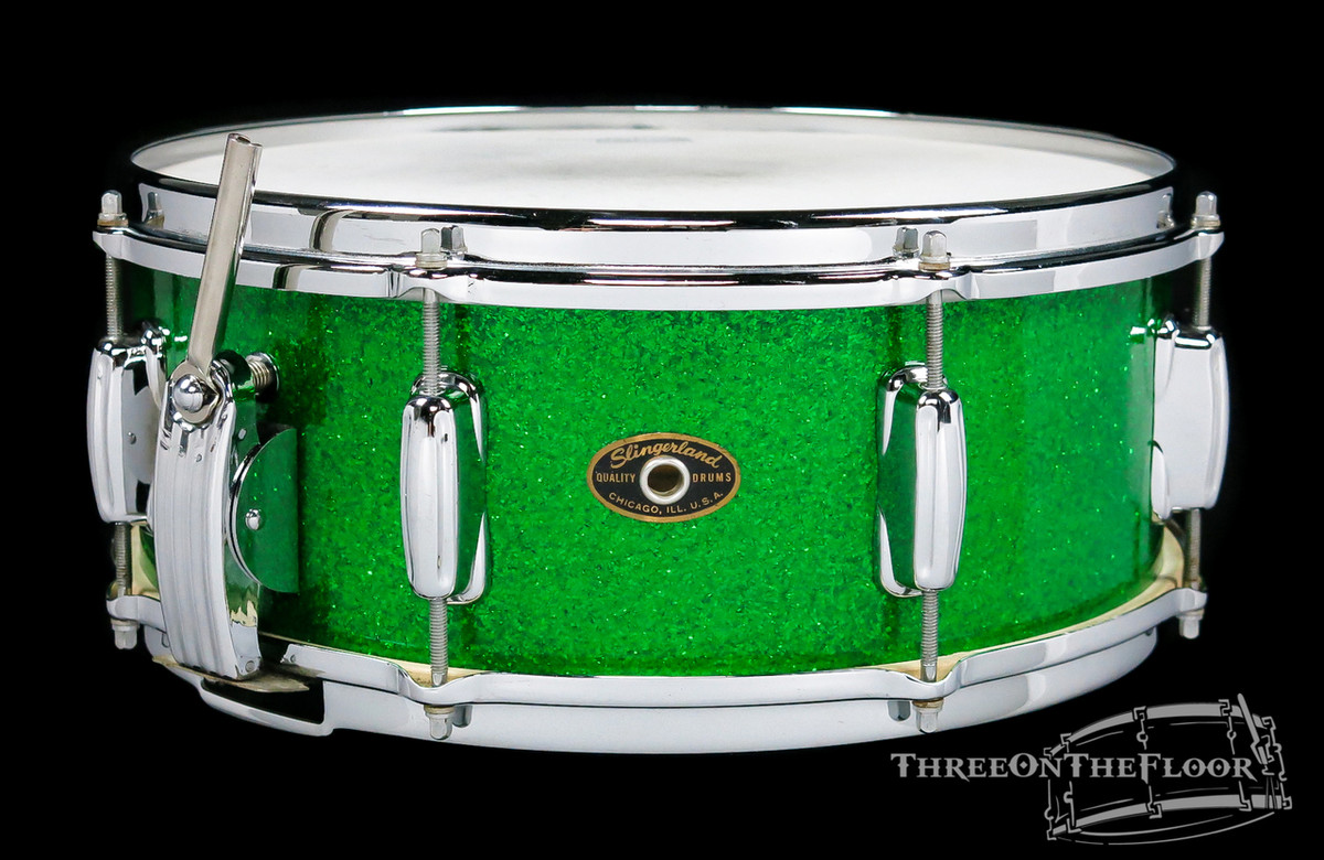 1958-62 Slingerland 'Hollywood Ace' Model Snare Drum Sparkling Green : 5 x 14