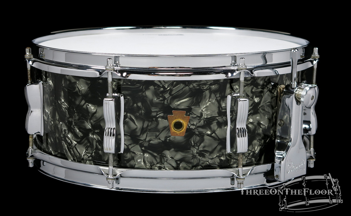 1958 Ludwig WFL Black Diamond Pearl Super Classic Snare Drum : 5.5 x 14