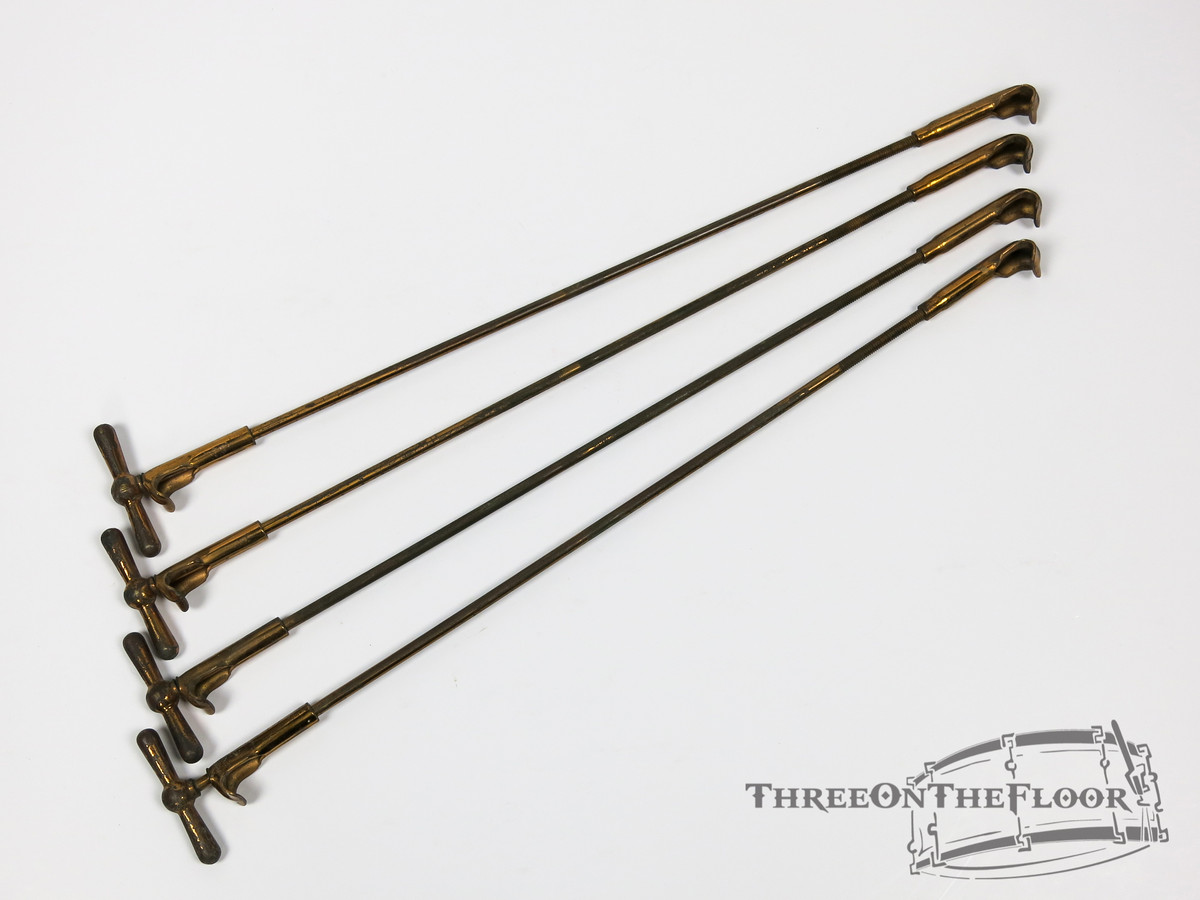 (x4) 1920s / 30s Ludwig Bass Drum Claws / Rods Artgold Hardware : GL02