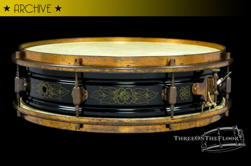 1923-25 Leedy Multi-Model 'Black Elite' Snare Drum :  4 x 14  
