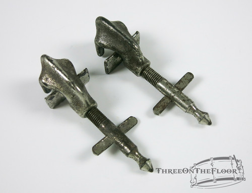 1920s-40s Leedy Bass Drum Nickel Spurs Clip On : Lot088