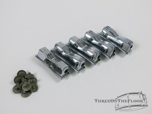 (x5) Ludwig Vintage Snare Drum Lugs Chrome : Jazz Fest Keystone 1960s Lot101