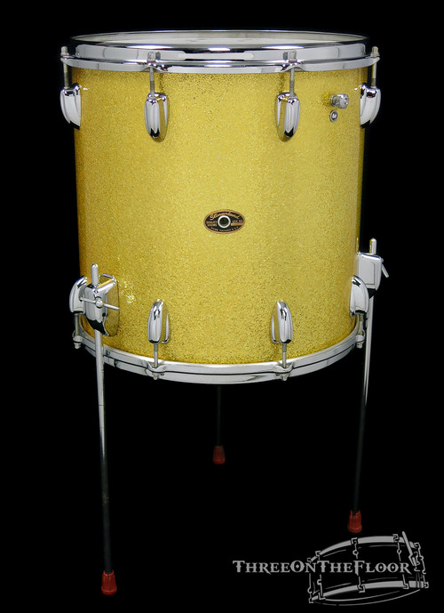 1960s Slingerland Gold Sparkle Tom Drum Vintage Niles Badge : 14"x14"