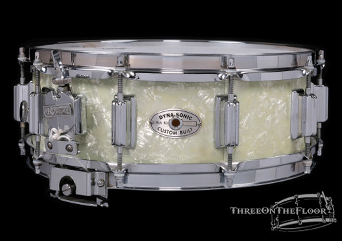 1965 Rogers Dynasonic Snare Drum Vintage White Marine Pearl : 5 x 14