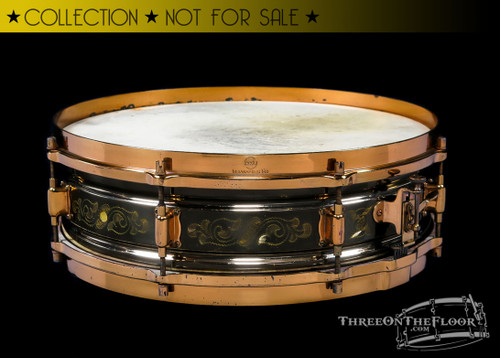 1924-25 Leedy Black Elite Model Snare Drum :  4 x 14  