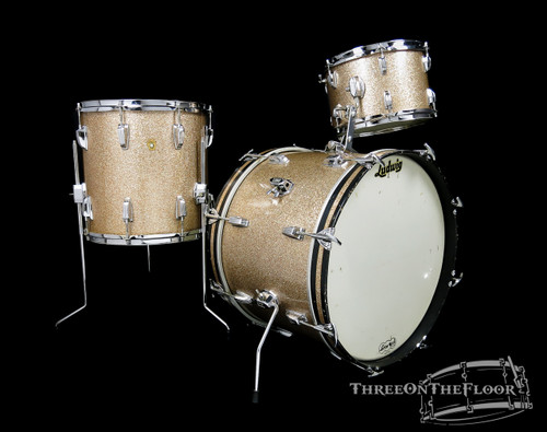 1966 Ludwig Champagne Sparkle Downbeat Drum Kit - 20 12 14 : SOLD