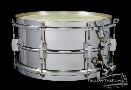 1932-38 Leedy Broadway Parallel Model Snare Drum Brass : 6 x 14