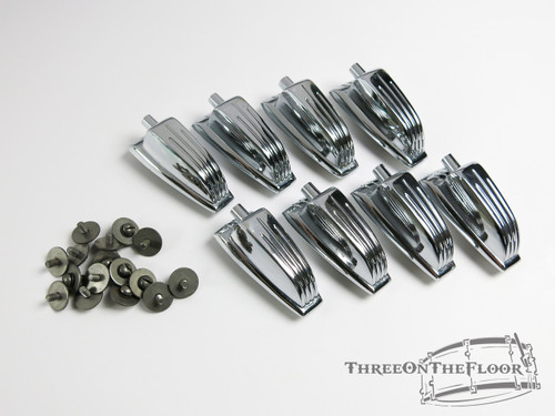 (x8) 1960s Ludwig Bass Floor Tom Drum Lugs Chrome Hardware : Lot155