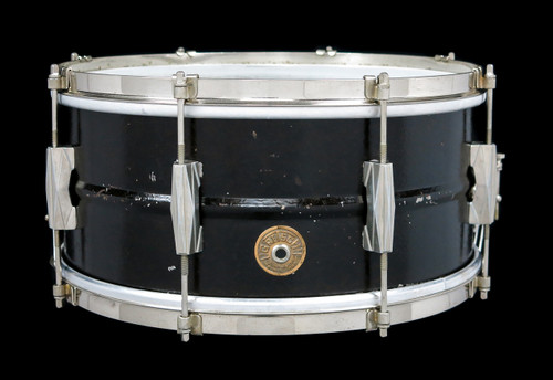 1930s Gretsch Renown Model Brass Snare Drum Broadkaster :  6.5 x 14  