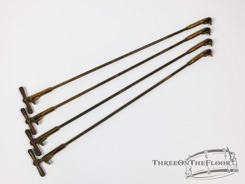 (x4) 1920s / 30s Ludwig Bass Drum Claws / Rods Artgold Hardware : GL02