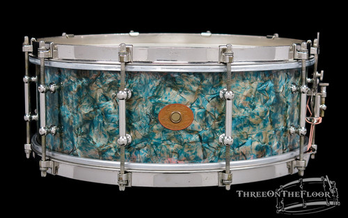 1930-32 Ludwig Peacock Pearl II Rainbow 'Separate Tension' Snare Drum : 5 x 14