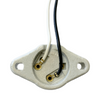 Satco 80-2164 - Medium Base Socket | 6" Wire Leads - Flange Screws - Porcelain - 660 Watt - 250 Volt