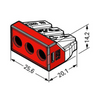 Wago 773-173 - 50 Pack | 3 Port - 10 AWG Max. - 400 Volt - 41A - Push In Wire Connector