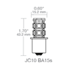 ProLED 80692 JC10/1WW/BA15S/LED | 1.8 Watt - BA15s Bayonet Base - 10-24 Volt - 3000K Warm White