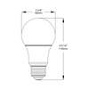 RAB LED A19 Lamp - 6 Watt - 3000K - 120 Volt | Replaces 40 Watt Incandescent - 450 Lumens - Dimmable - Medium Base - A19-6-E26-930-DIM