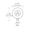 ProLED 81078 JC3VWFL/827/LED | 3.3 Watt - G4 Bi-Pin Base - 12 Volt - 2700K Warm White