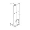 30 ft. Square Pole - 4" Shaft | Bronze Finish - 7 Gauge Steel - 8 1/2" Bolt Circle - Straight Drilled Top - RAB PS4-07-30D2
