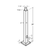 25 ft. Square Pole - 5" Shaft | Bronze Finish - 7 Gauge Steel - 11" Bolt Circle - Straight Tenon Top - RAB PS5-07-25WT