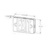 Evade Series LED Exit Sign - Red Letters - White Thermoplastic | 120/277 Volt – Battery Backup - Field Install Chevrons - Remote Capable - Halco ProLED 95003