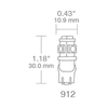 ProLED 80791 912/1WW/LED | 1 Watt - Wedge Base - 10-18 Volt - 3000K Warm White