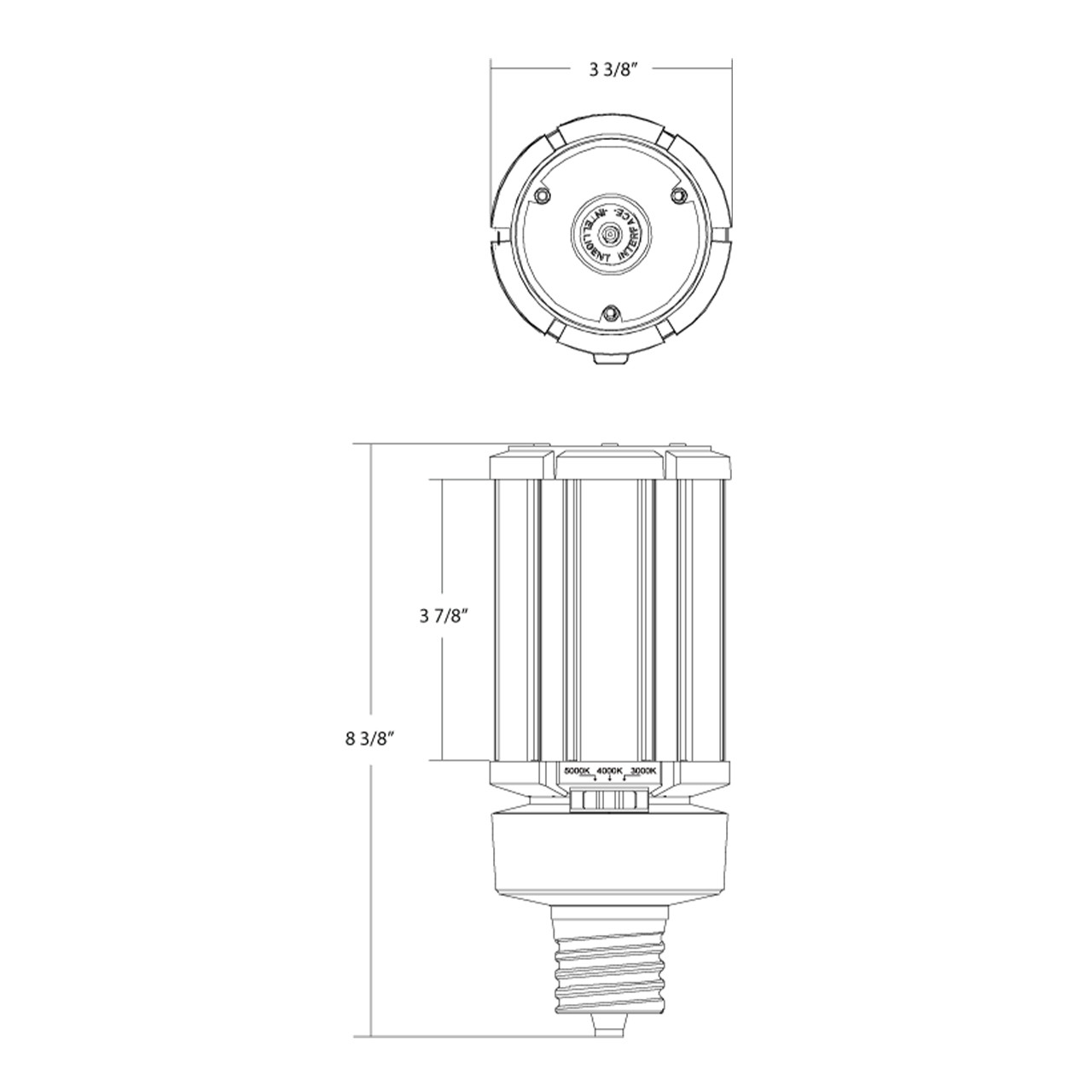 RAB HID-36-EX39-8CCT-BYP/5SP/480V - 36W 480V LED Corn Cob